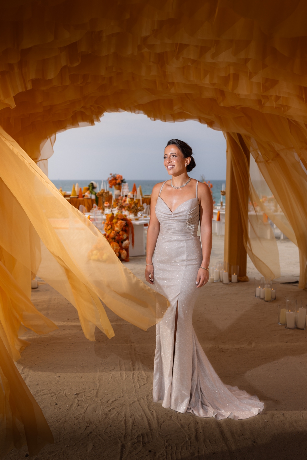 An Orange Engagement Party with Orange Hues