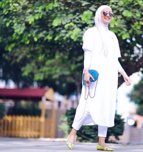 White dress hijab outlet style