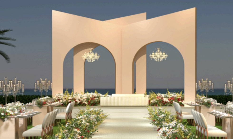 حزمة الأناقة الأساسية: ديكور راقٍ لحفل زفاف مثالي في دبي